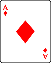 Ace of diamonds, value 1