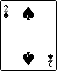 A two card is ready to be selected during a Math 24 puzzle.